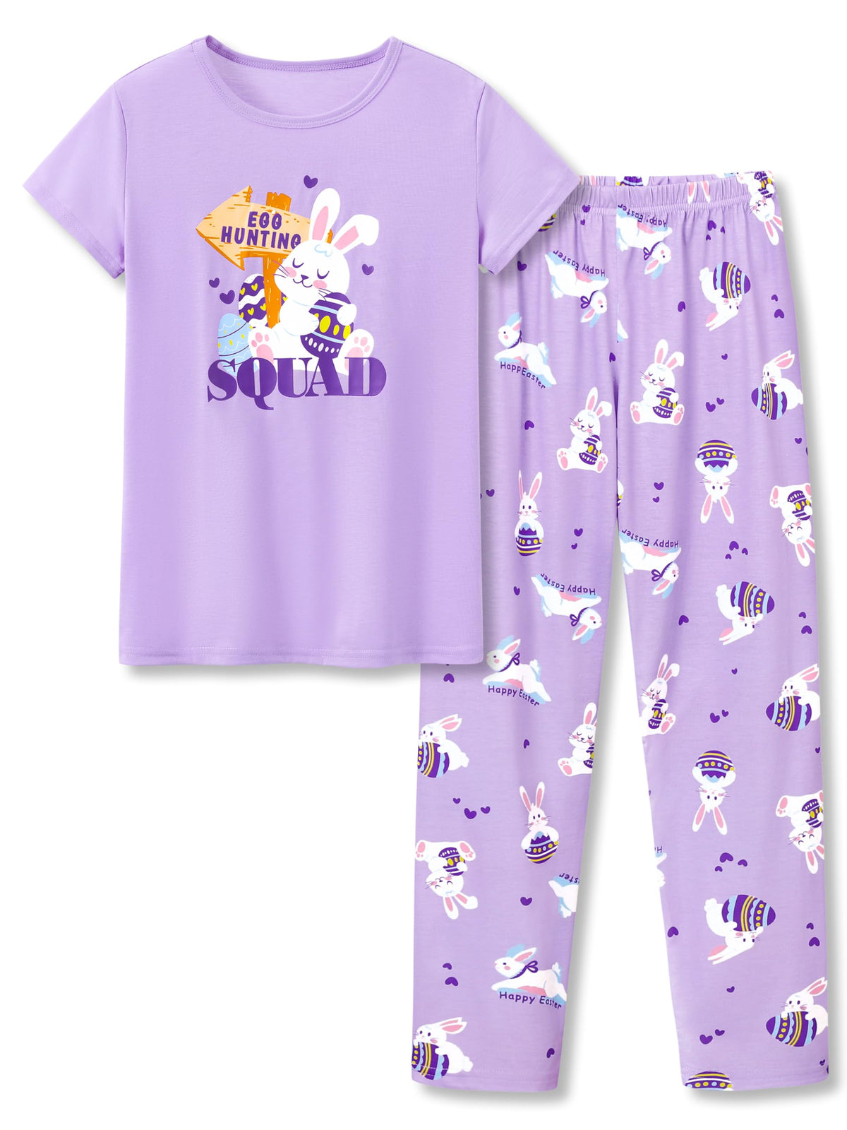Beezizac Girls Pajamas Cute Print Short/Long Sleeve Pants Set Size 6-18