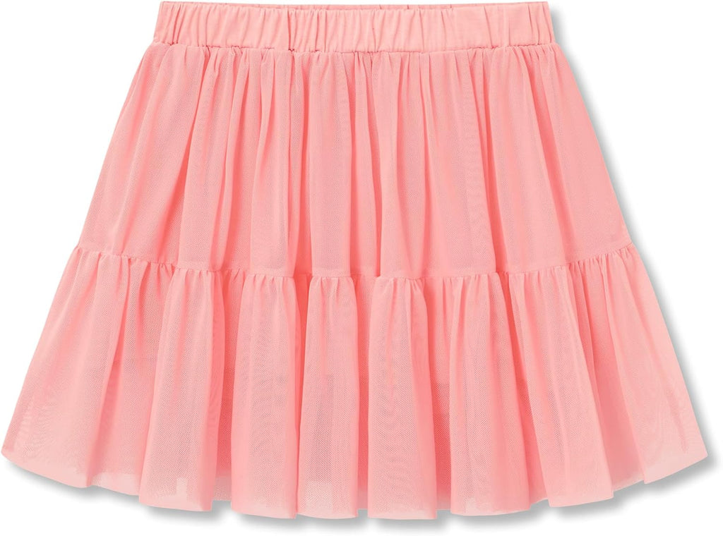 Girls High Waist Mesh Tulle Skort with Built-in Shorts Size 6-16