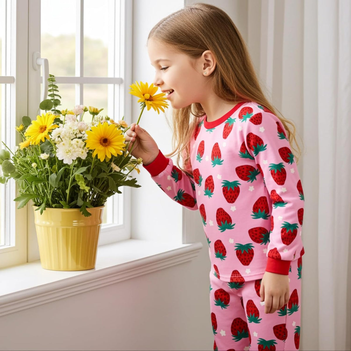 PATPAT Toddler & Kids Pajama Sets with Bamboo Viscose, Snug Fit Pjs for Girls, All-Season Comfort Sleepwear, Ages 2-12 Years