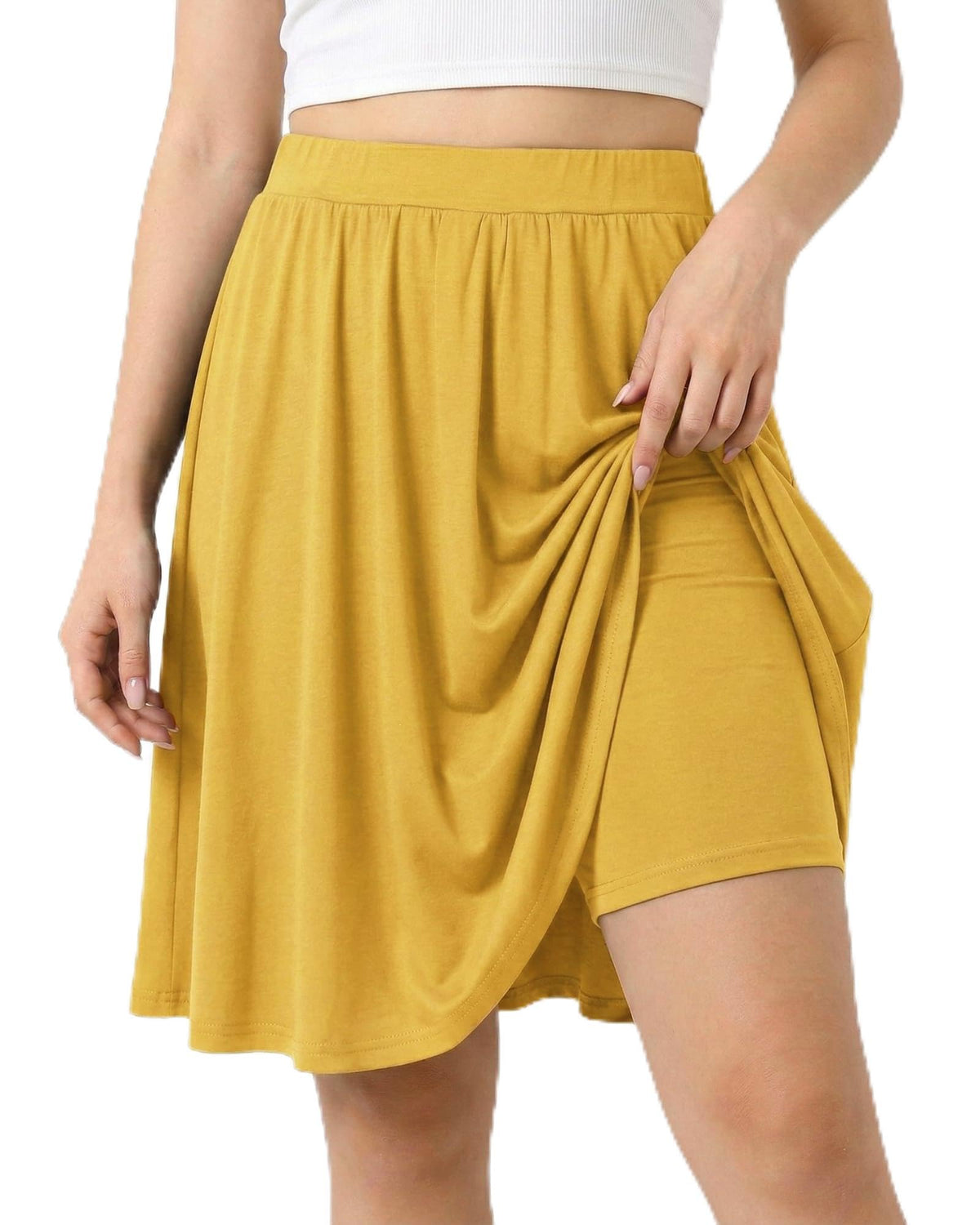 Girls Knee Length Skirt : Aline Pleated Skirt Built-in Shorts or Leggings Basic Skorts Size 6-14Y