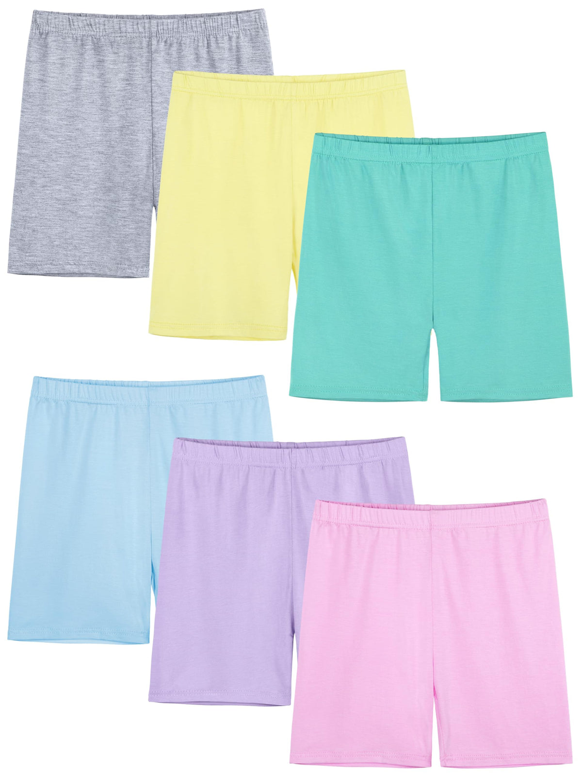 6 Pack Girls Bike Shorts Toddler Under Dress Cartwheel Shorts Dance Clothes