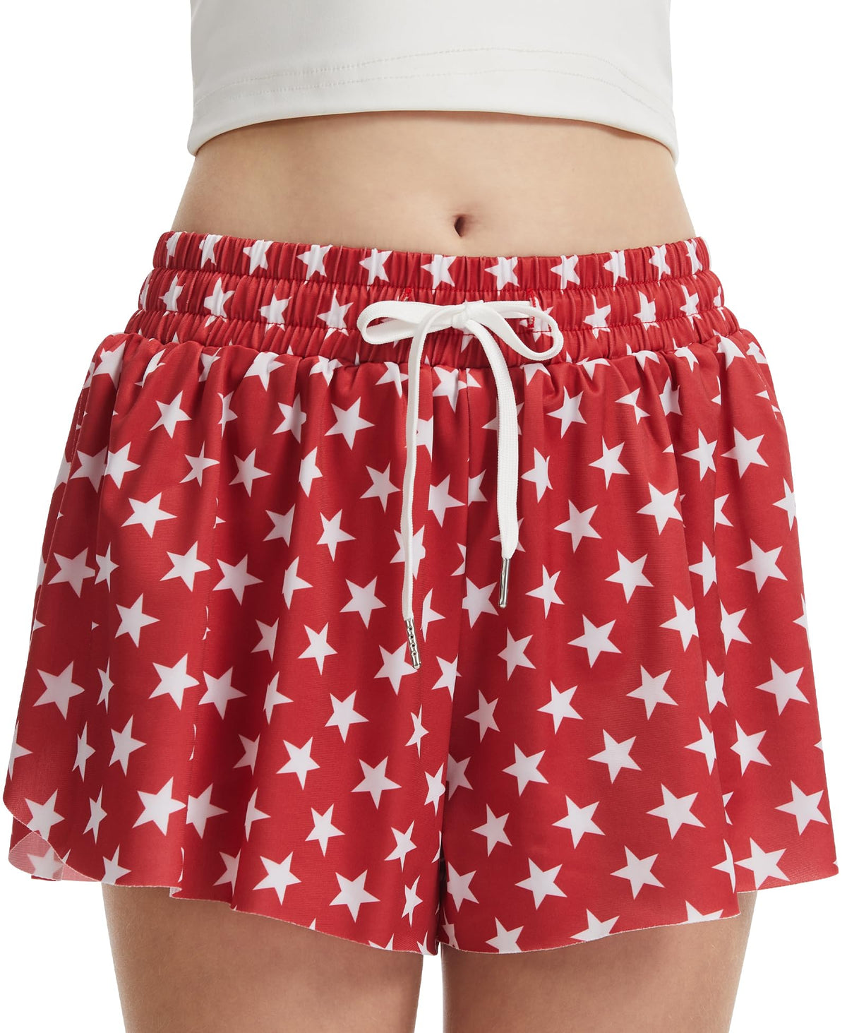 DOCUMO Girls Flowy Butterfly Shorts with Pockets 4-14Y