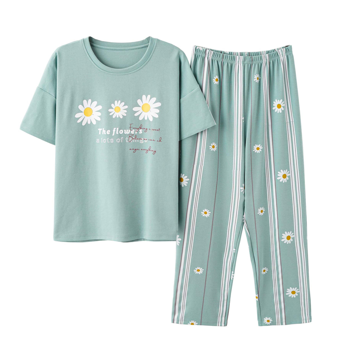 Vopmocld Big Girls' Short Sleeve Long Pant Pajama Sets 2PCS Teens Sleepwear