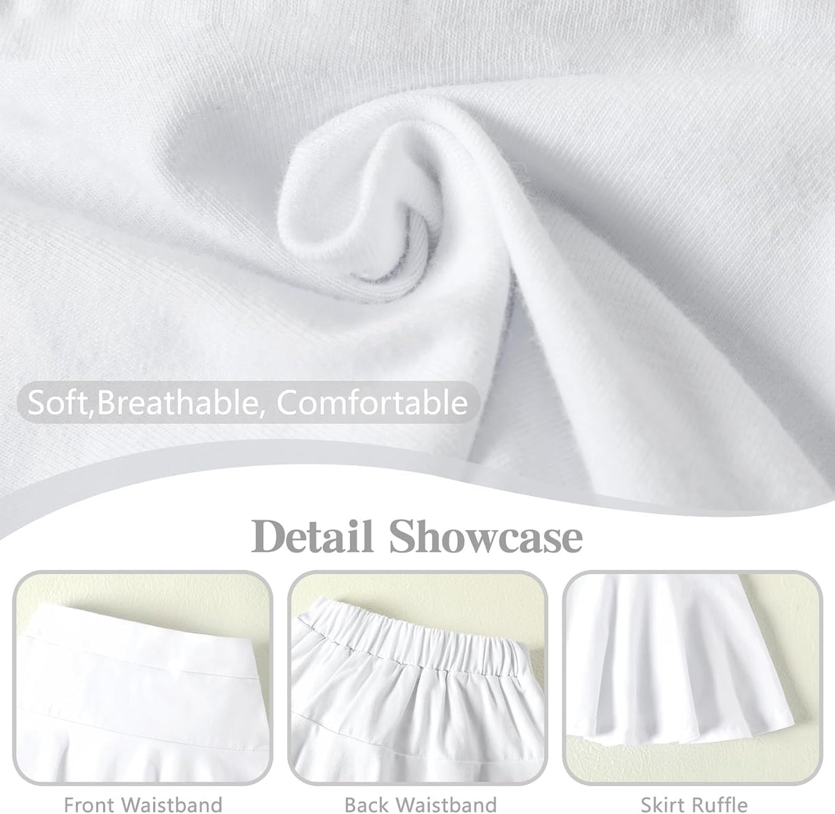 DREAM BUS 2 Pack Girl Pleated Skirts Built in Shorts Little Kid Tennis Skorts Toddler Girl Athletic Flowy Skorts Skirts