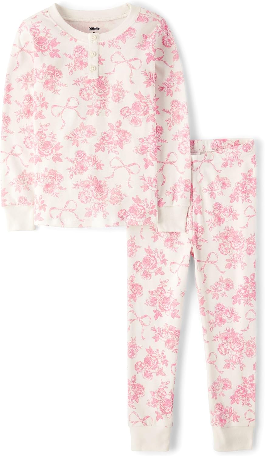 Gymboree Kids' And Toddler 100% Cotton Henley Long Sleeve Top and Pants, Gymmies Pajama Set