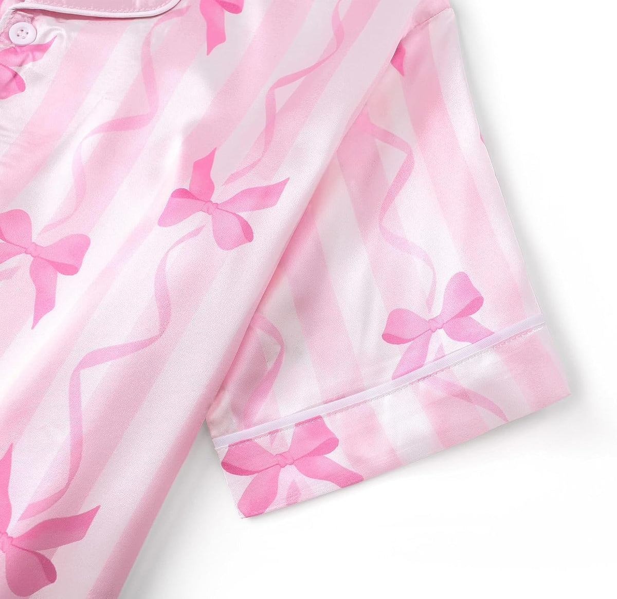 Tebbis Girls Silky Satin Pajamas Button-Up Top And Pants Size 6/7-16