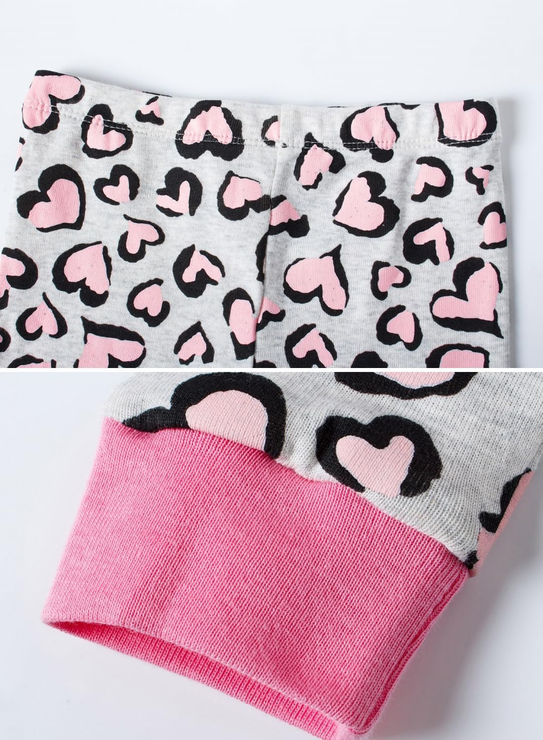 Little bety 4-Piece Girls Pajamas Cotton Long Sleeve Toddler Pjs Kids Sleep
