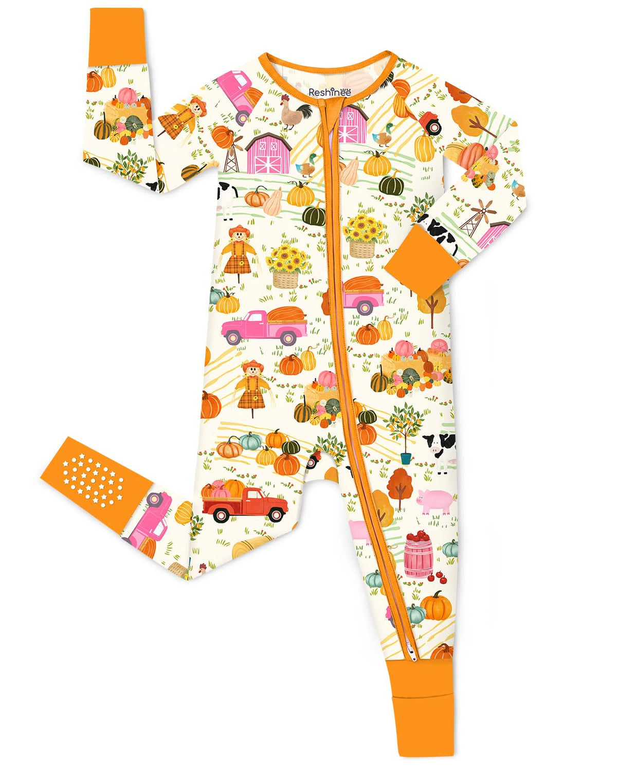 babee Reshinee Viscose derived from bamboo Baby Pajamas Convertible Footie Sleepers for Baby Girl 2-Way Zipper Onesies 0-24M