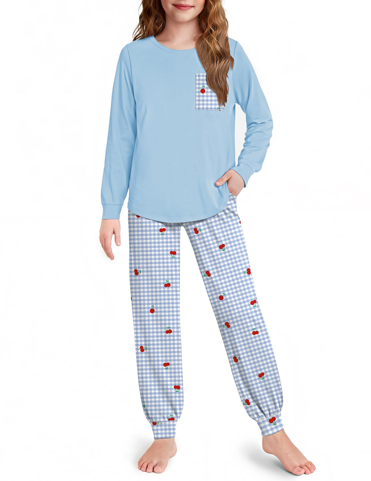 Arshiner Pajamas for Girls Long Sleeve Pjs Set Soft Ankle Cuff Sleepwear