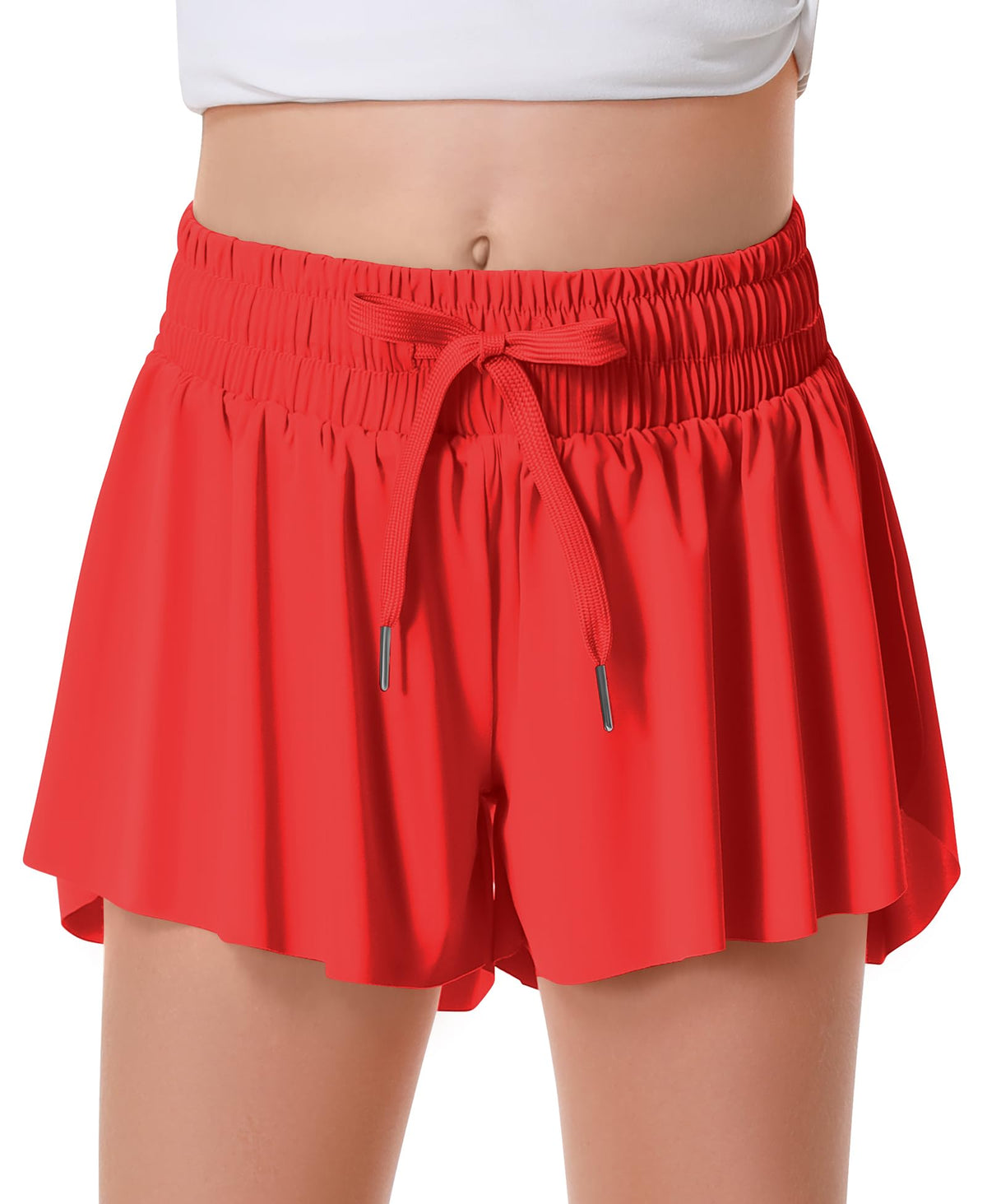 DOCUMO Girls Flowy Butterfly Shorts with Pockets 4-14Y