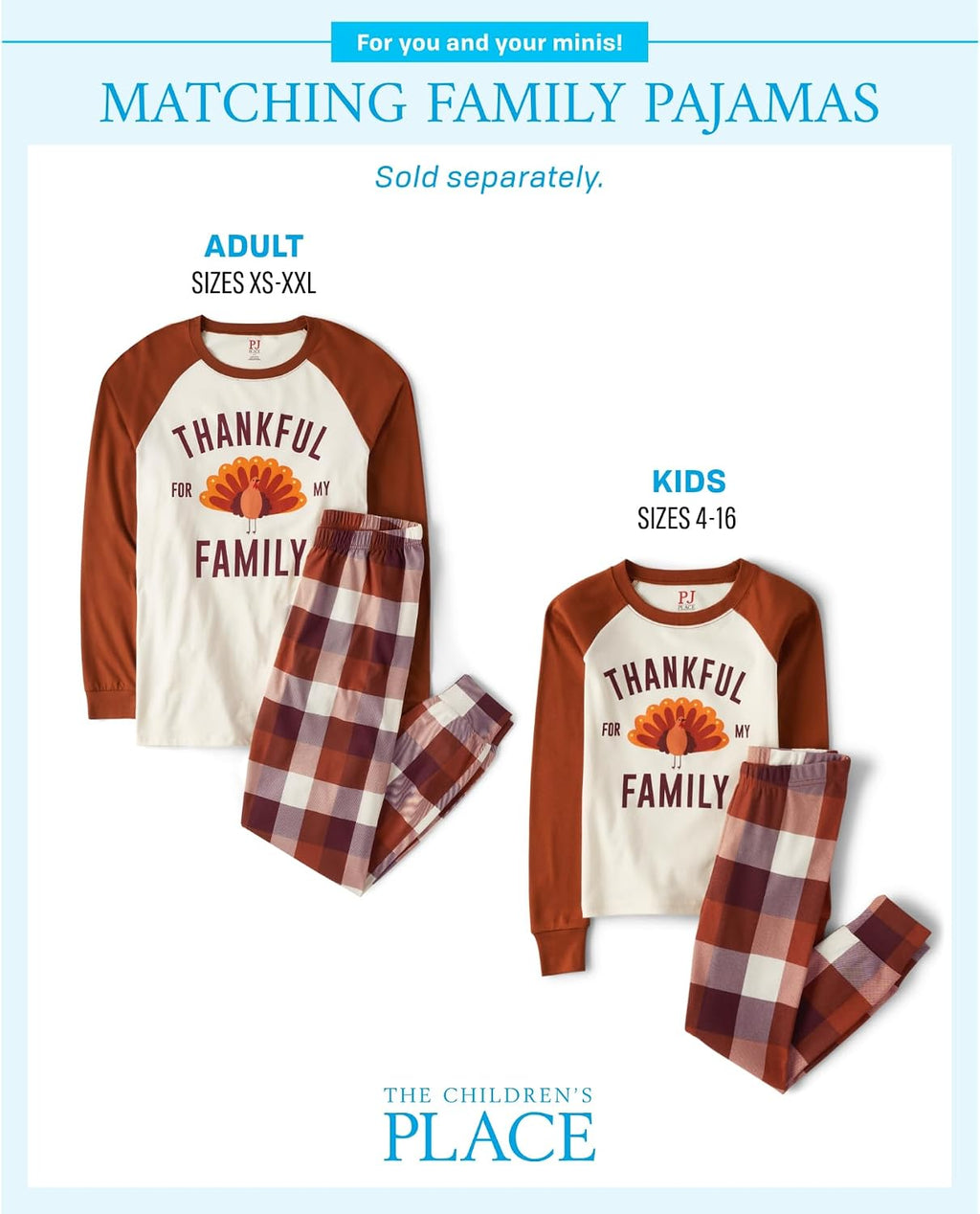 The Children's Place Family Matching Halloween and Holiday Pajama Sets, Cotton