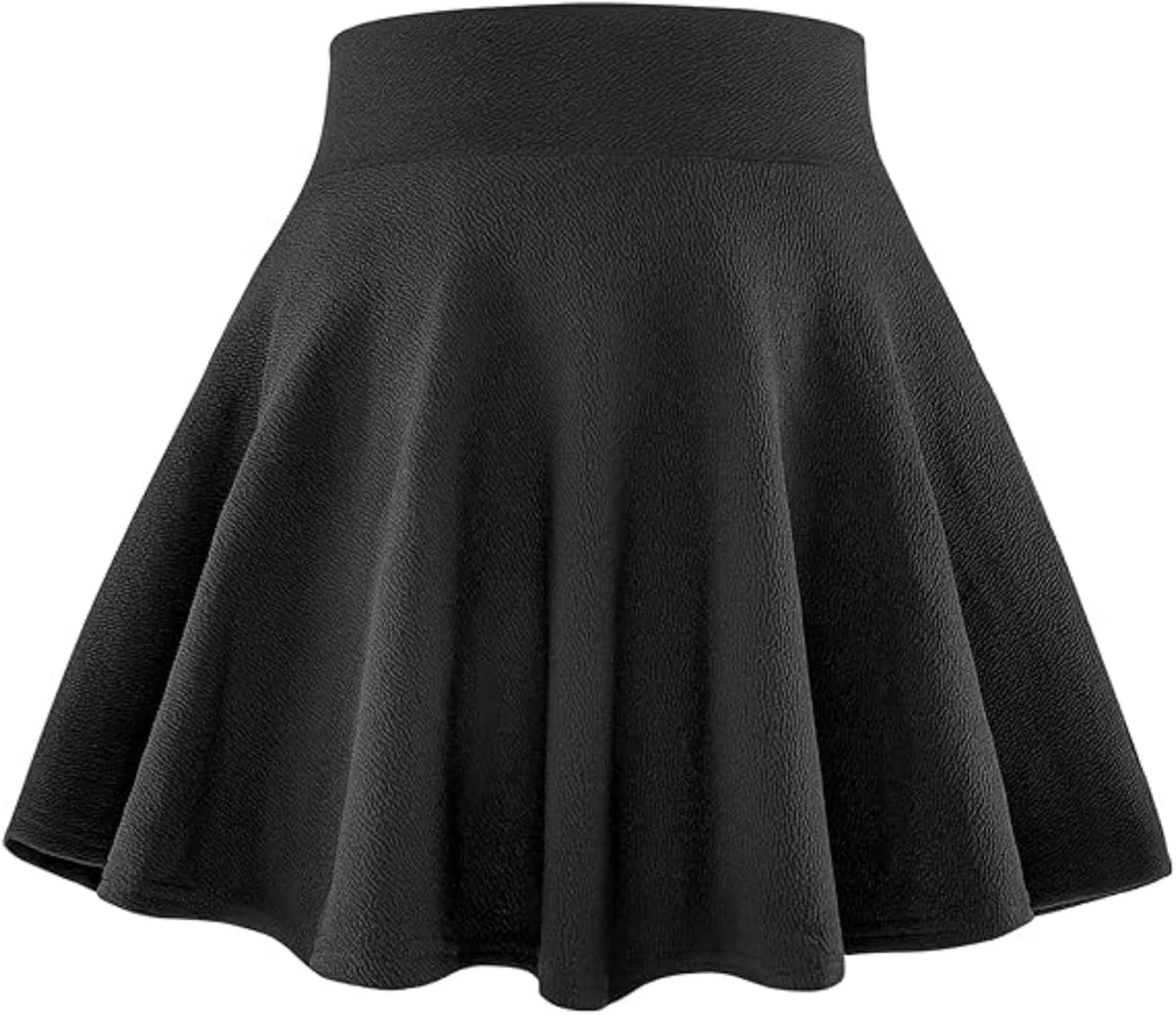 BOOPH Kids Girls Skirt Casual Mini Plain Flare Pleated Uniform Skirts