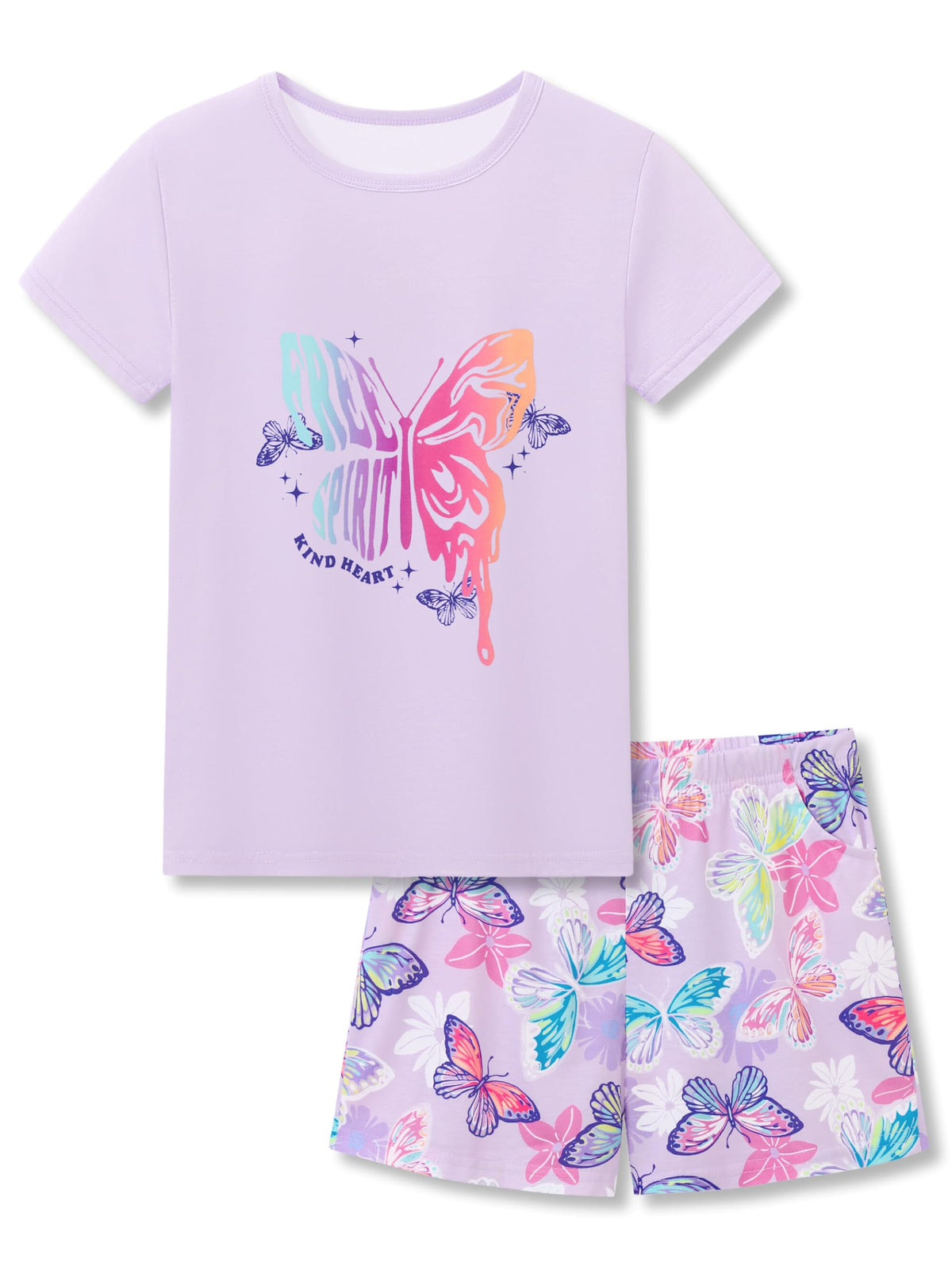 Topgal Girls Summer Pajama Set Cute Prints Short Sleeves Shorts Size 6-18