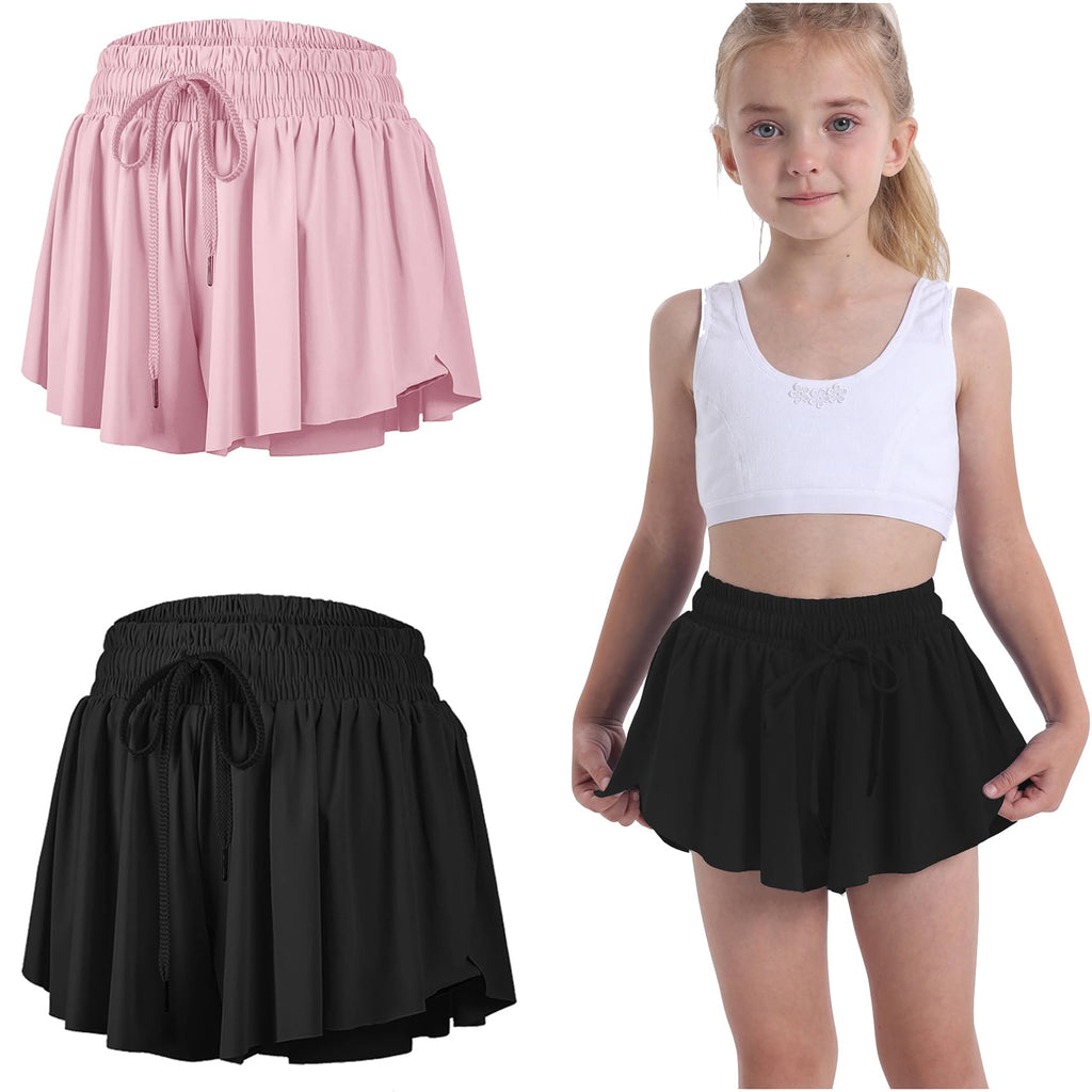 3 Pack Butterfly Flowy Shorts Skirts for Girls Tennis Cheer Stuff Athletic Preppy Running Sports Skirt for Teen Girls