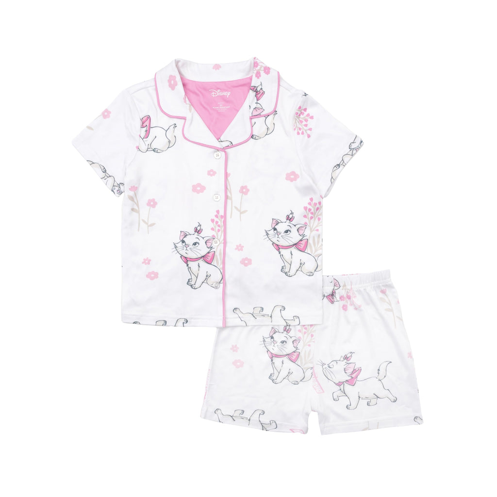 Disney Minnie Mouse Girls' 2-Piece Loose-fit Button Down Matching Pajama Set, Soft & Cute for Kids