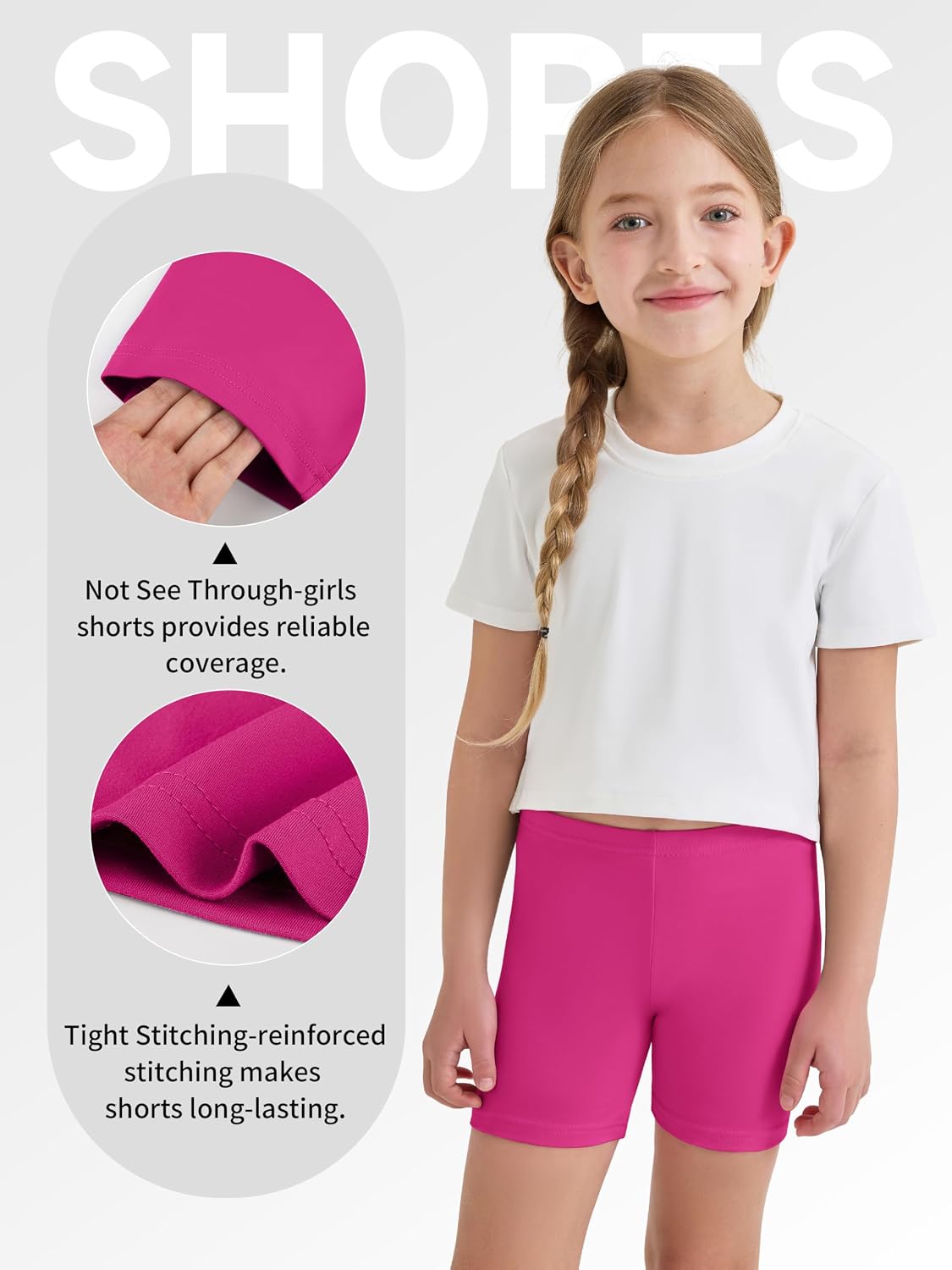 6 Pack Girls Bike Shorts Toddler Under Dress Cartwheel Shorts Dance Clothes