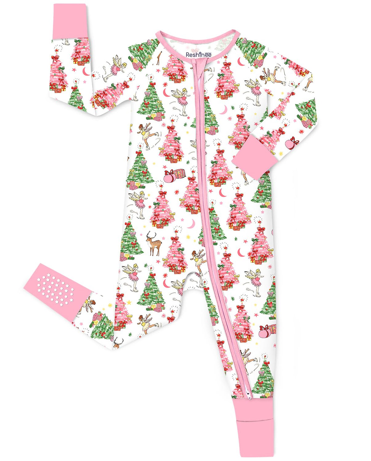 babee Reshinee Viscose derived from bamboo Baby Pajamas Convertible Footie Sleepers for Baby Girl 2-Way Zipper Onesies 0-24M