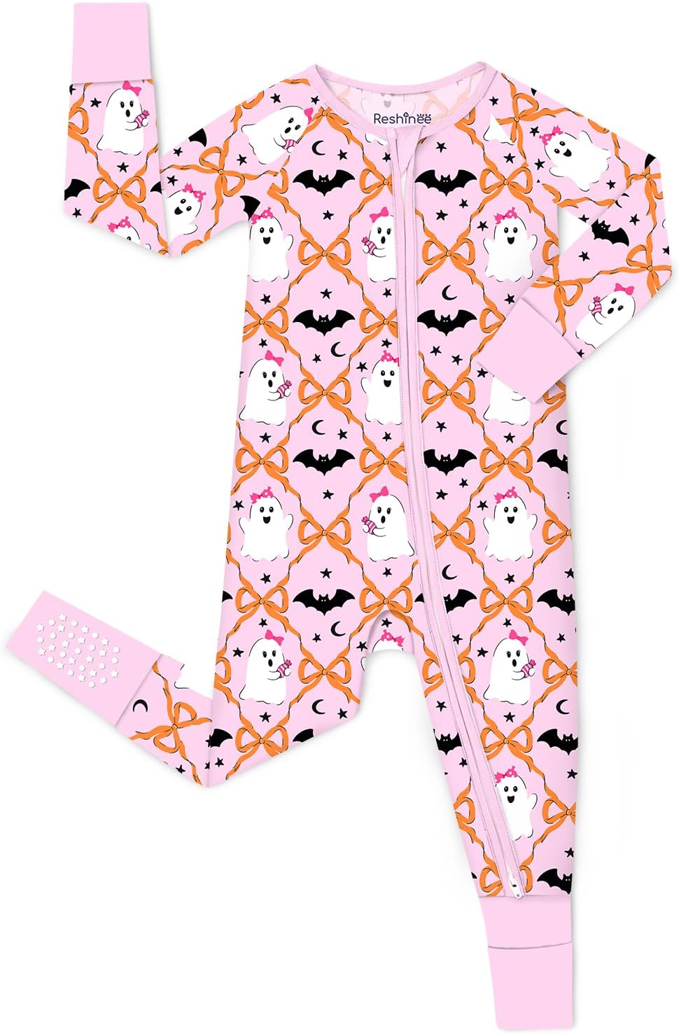 babee Reshinee Viscose derived from bamboo Baby Pajamas Convertible Footie Sleepers for Baby Girl 2-Way Zipper Onesies 0-24M