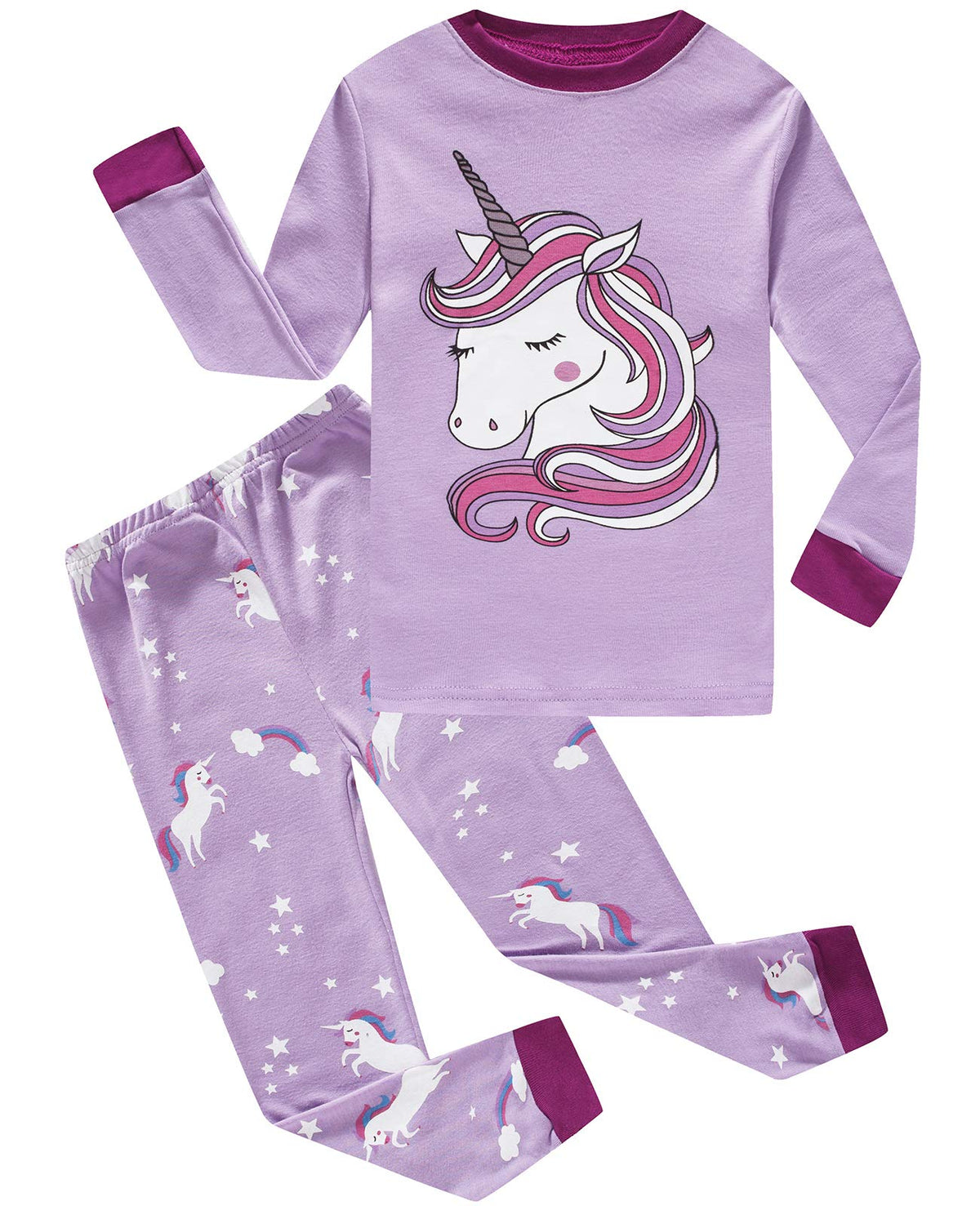 Dolphin&Fish Girls Cotton Pajamas Toddler 2 Pieces Pjs Kids Sleepwear Clothes Long sleeve Sets