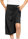 STRETCH IS COMFORT Girl's Midi Length Aline Skirt with Built-in Shorts | Size 4-16