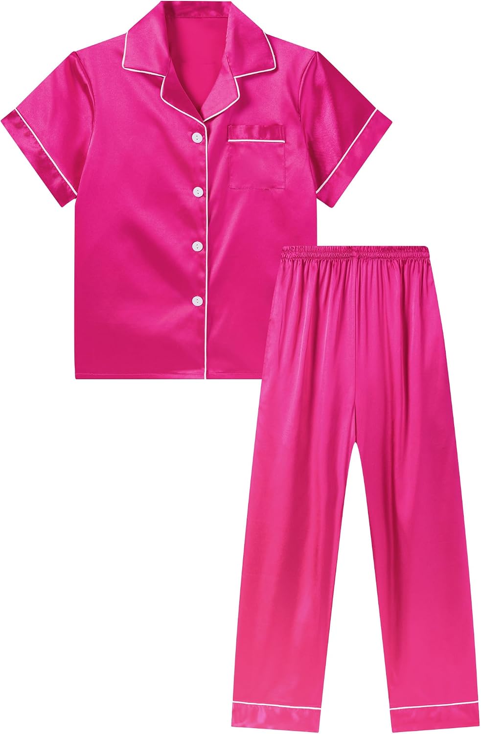 DIPUG Girls Pajamas Silk Pjs Soft Sleepwear for Kids