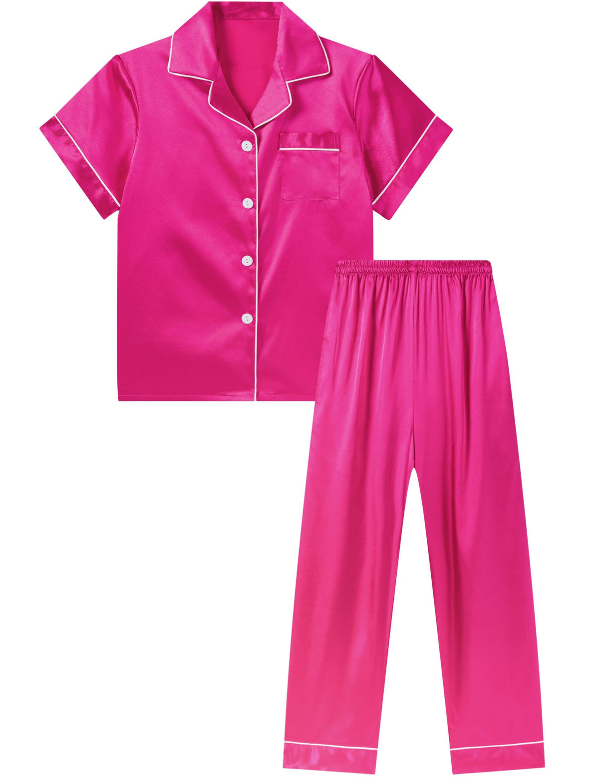 DIPUG Girls Pajamas Silk Pjs Soft Sleepwear for Kids