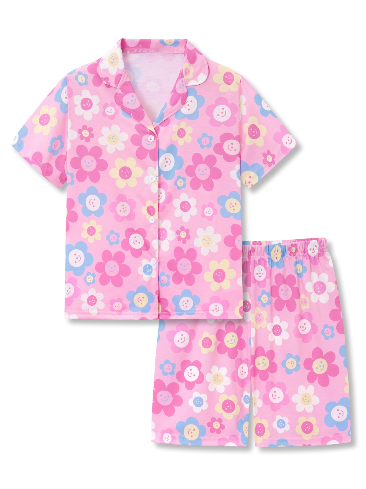 Topgal Girls Pajamas Cute Graphic Prints 2PC Button Up PJs Sizes 6-18