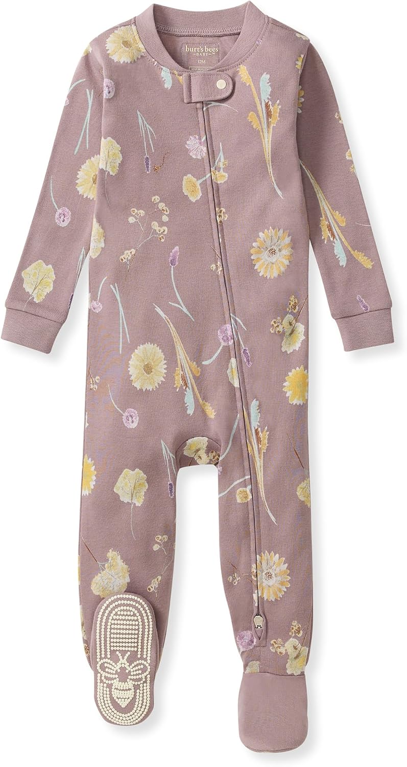 Burt's Bees Baby Boys Footless Pajamas, Sleep and Play Loose Fit, 100% Organic Cotton Soft One-piece PJs, Sizes NB to 6-9 Months