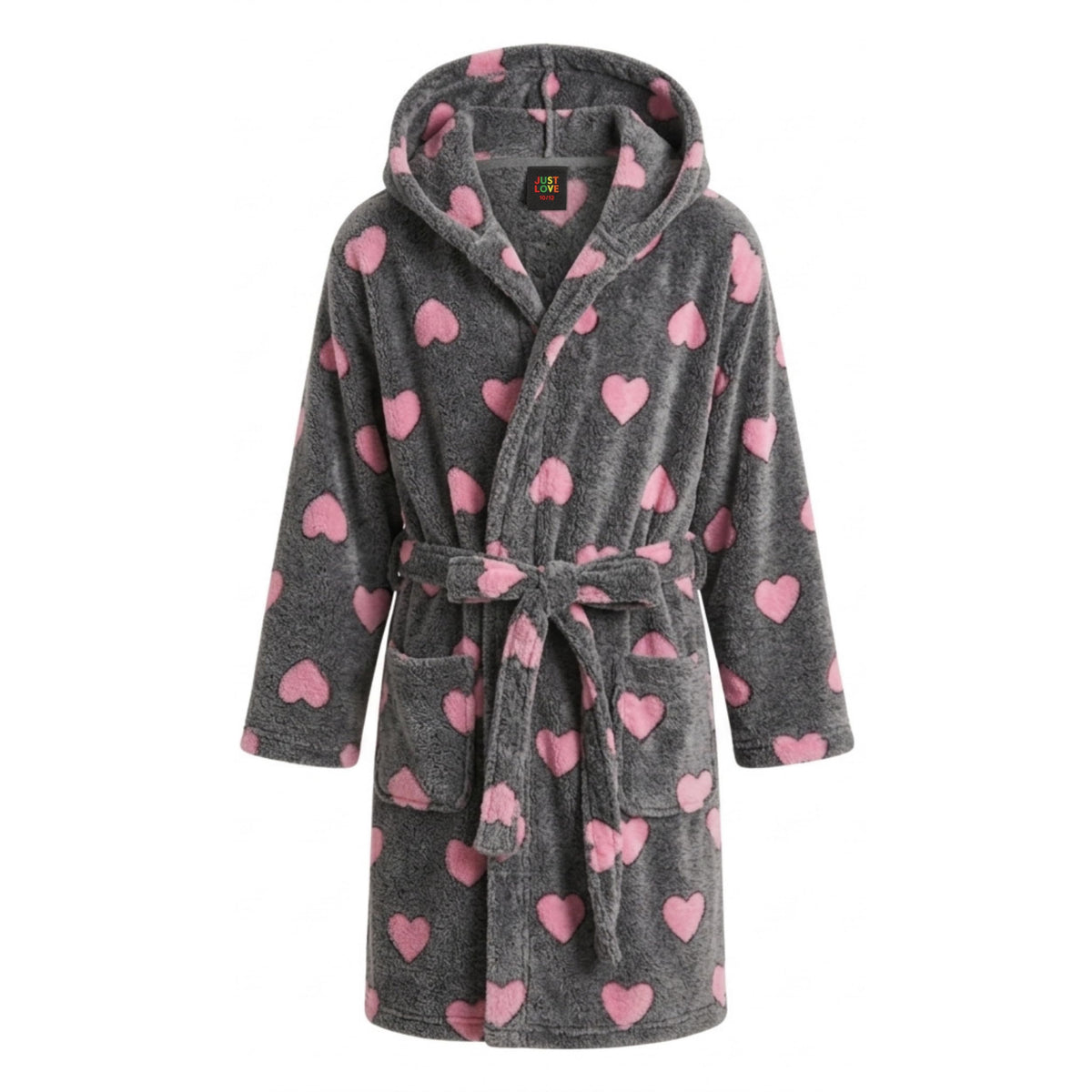 Just Love Girls' Plush Hooded Robe, Soft Printed Fleece Bathrobe