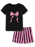 Beezizac Girls Pajamas Short Sleeve Top and Pocket Shorts Sizes 6-18