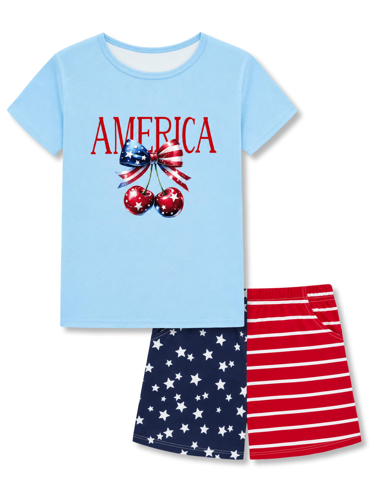 Beezizac Girls Pajamas Neon Tie Dye Spiral Capybara Smiling Face Print T-shirt & Shorts 2-Piece Soft PJ Set Size 6-18