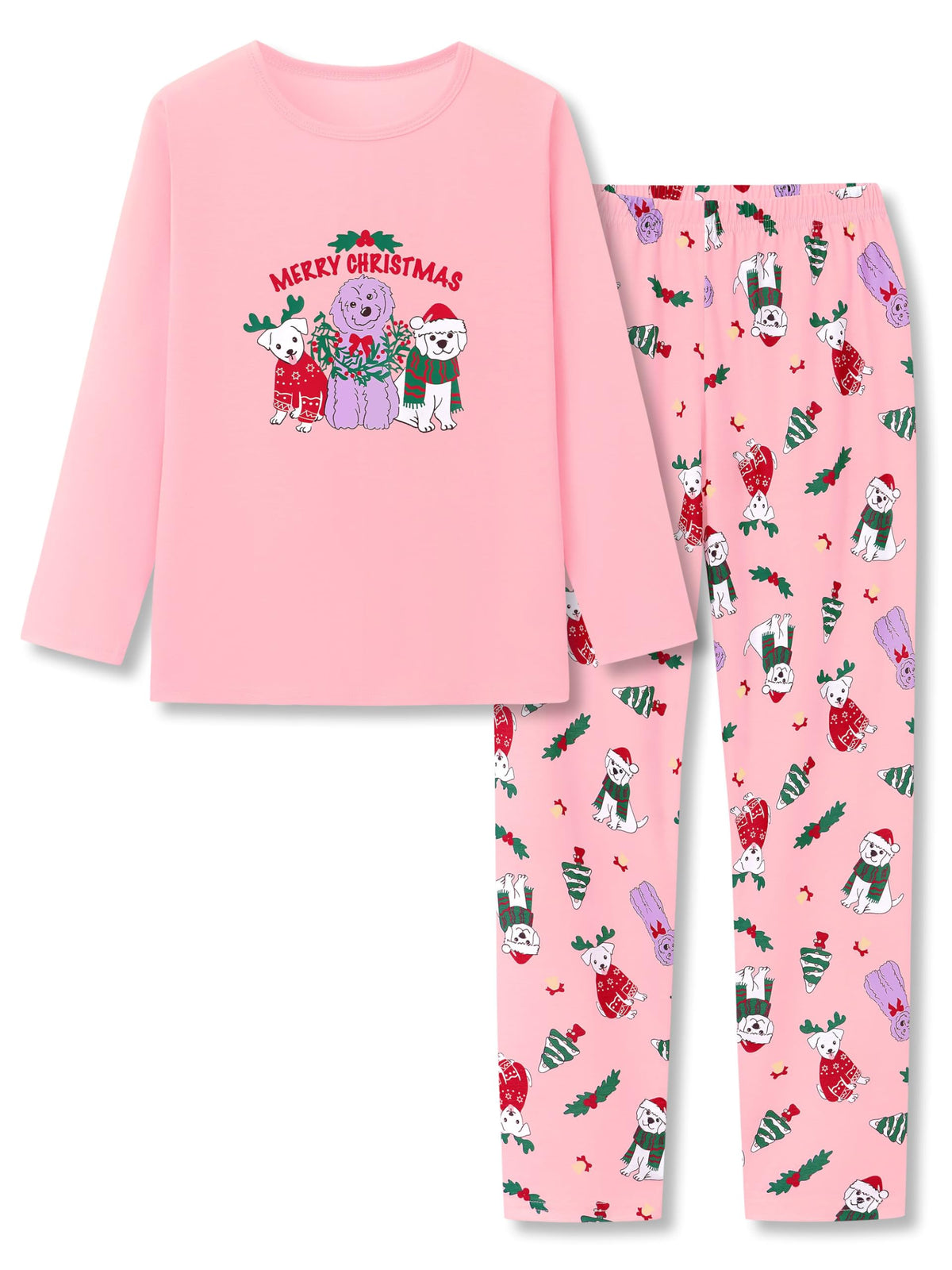 Tebbis Girls Long Sleeve Pants 2 Piece Trendy Print Pajama Set Size 6-18