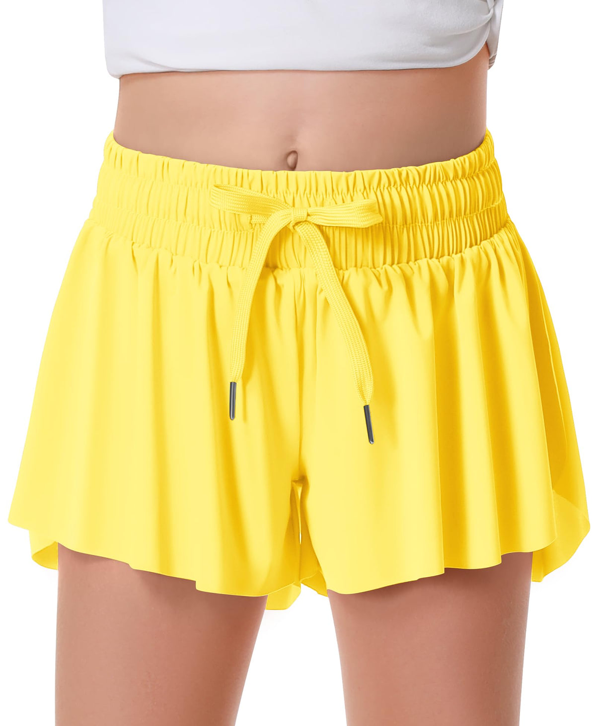 DOCUMO Girls Flowy Butterfly Shorts with Pockets 4-14Y
