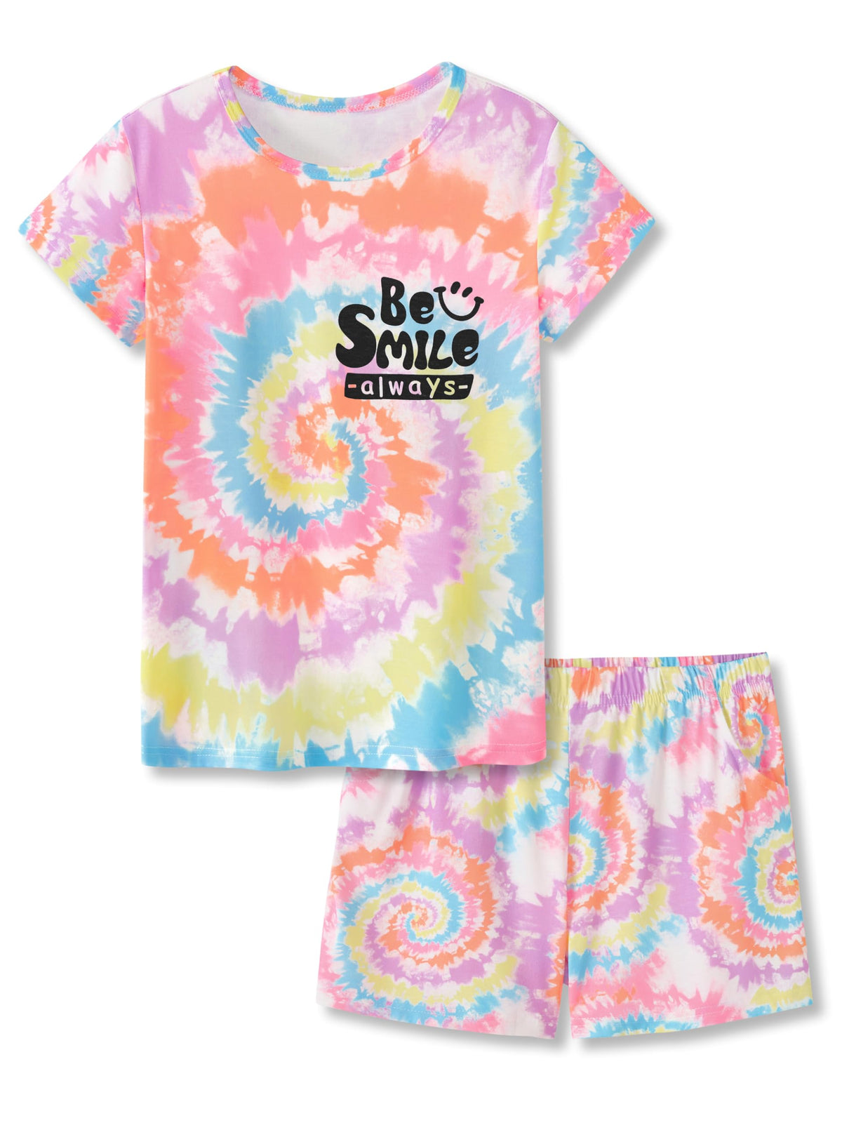 Topgal Girls Summer Pajama Set Cute Prints Short Sleeves Shorts Size 6-18