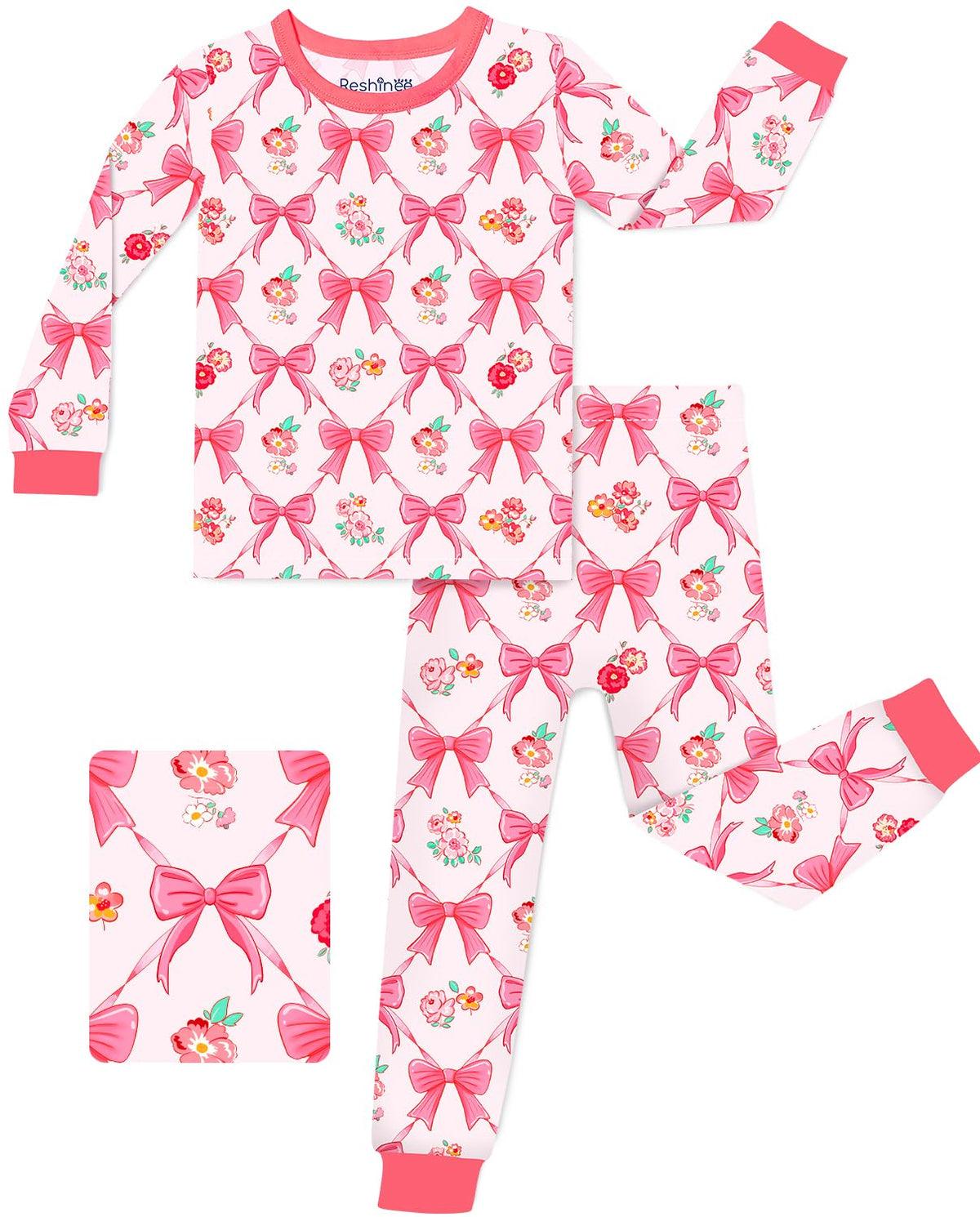 babee Reshinee Bamboo Viscose Toddler Girls Kids Pajamas Unicorn Mermaid Pjs Long Sleeve Snug fit 12M-8Y 2pcs Soft Jammies