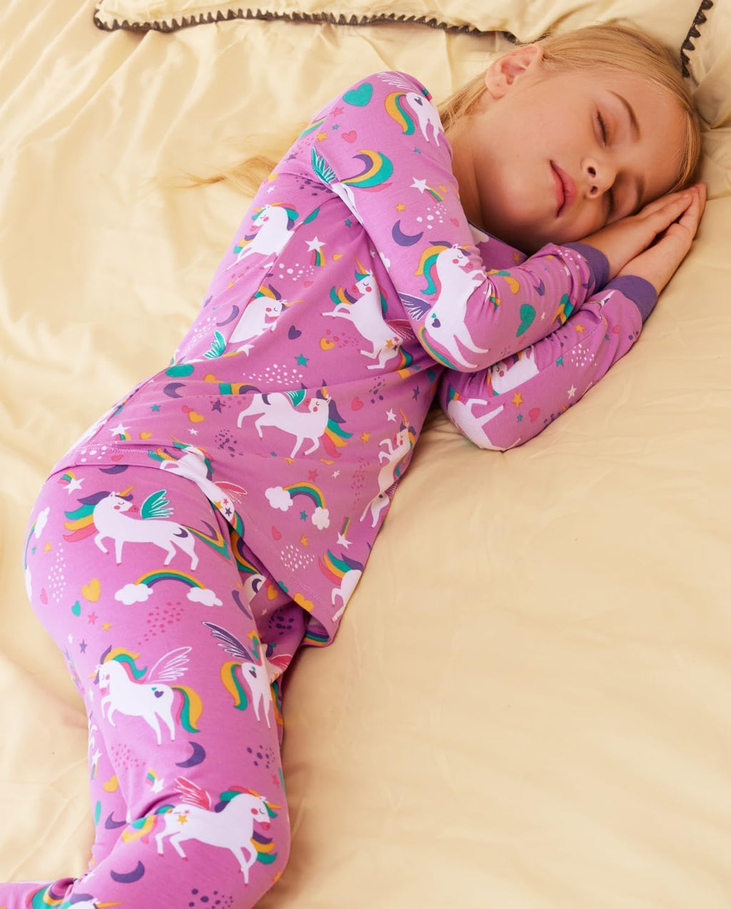 babee Reshinee Bamboo Viscose Toddler Girls Kids Pajamas Unicorn Mermaid Pjs Long Sleeve Snug fit 12M-8Y 2pcs Soft Jammies