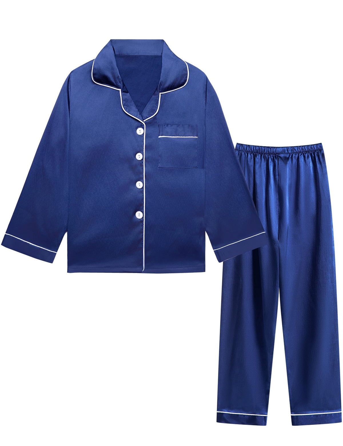 DIPUG Girls Pajamas Pjs Set Satin Long Sleeve Sleepwear for Kids
