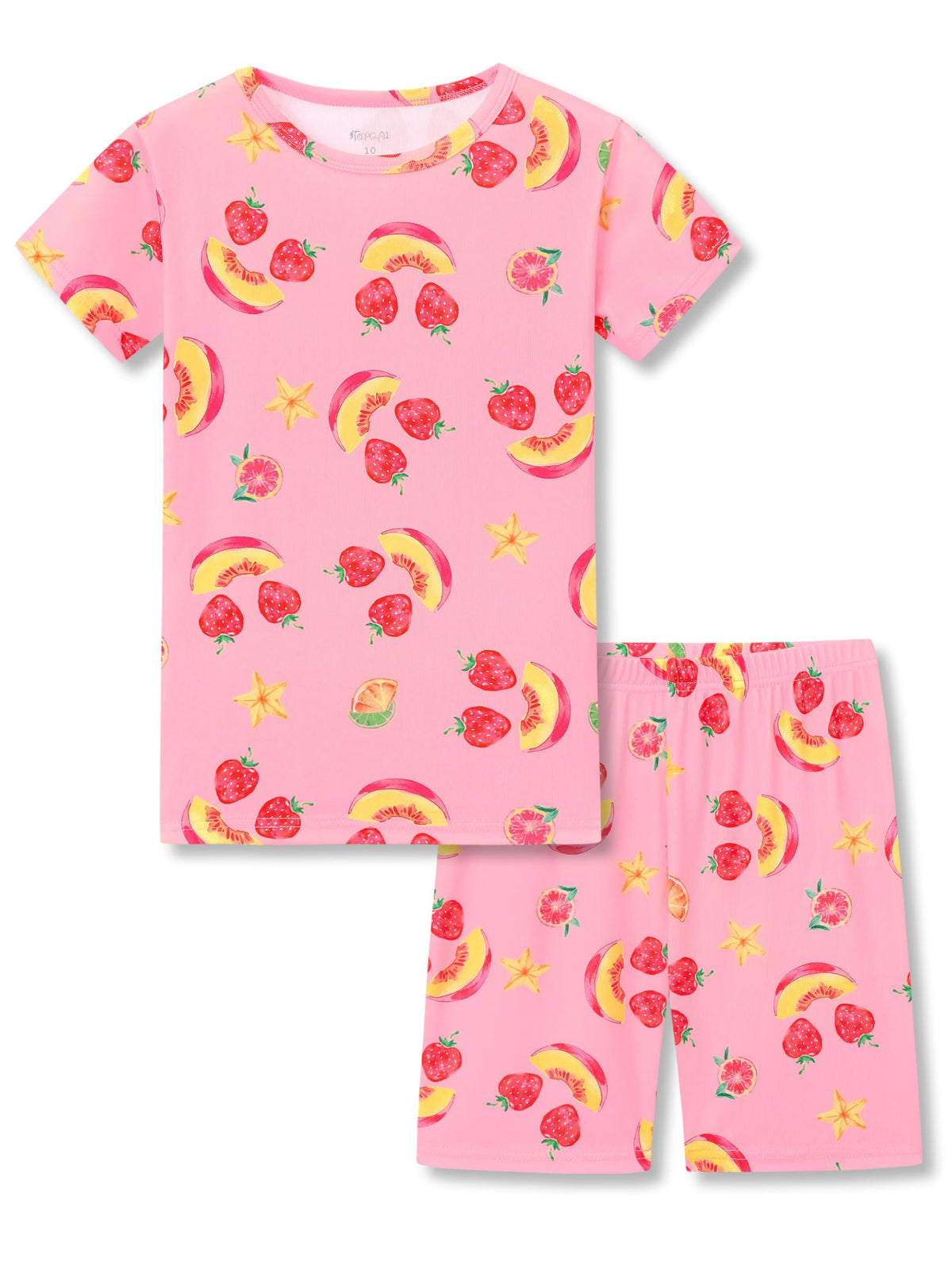 Topgal Girls 2-Piece Pajamas Set, Snug Fit Shorts, Playful Prints 4-14