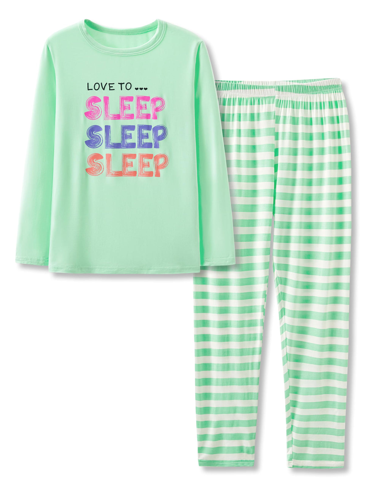 Tebbis Girls Modal Pajamas Cute Print Long Sleeves & Pants Sizes 6-18