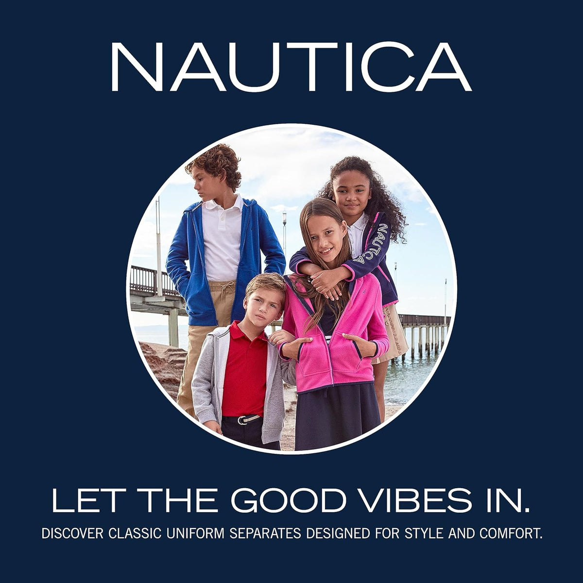 Nautica Girls' School Uniform Pull-on Scooter Skirt With Undershorts, Poplin Style With Button Pockets