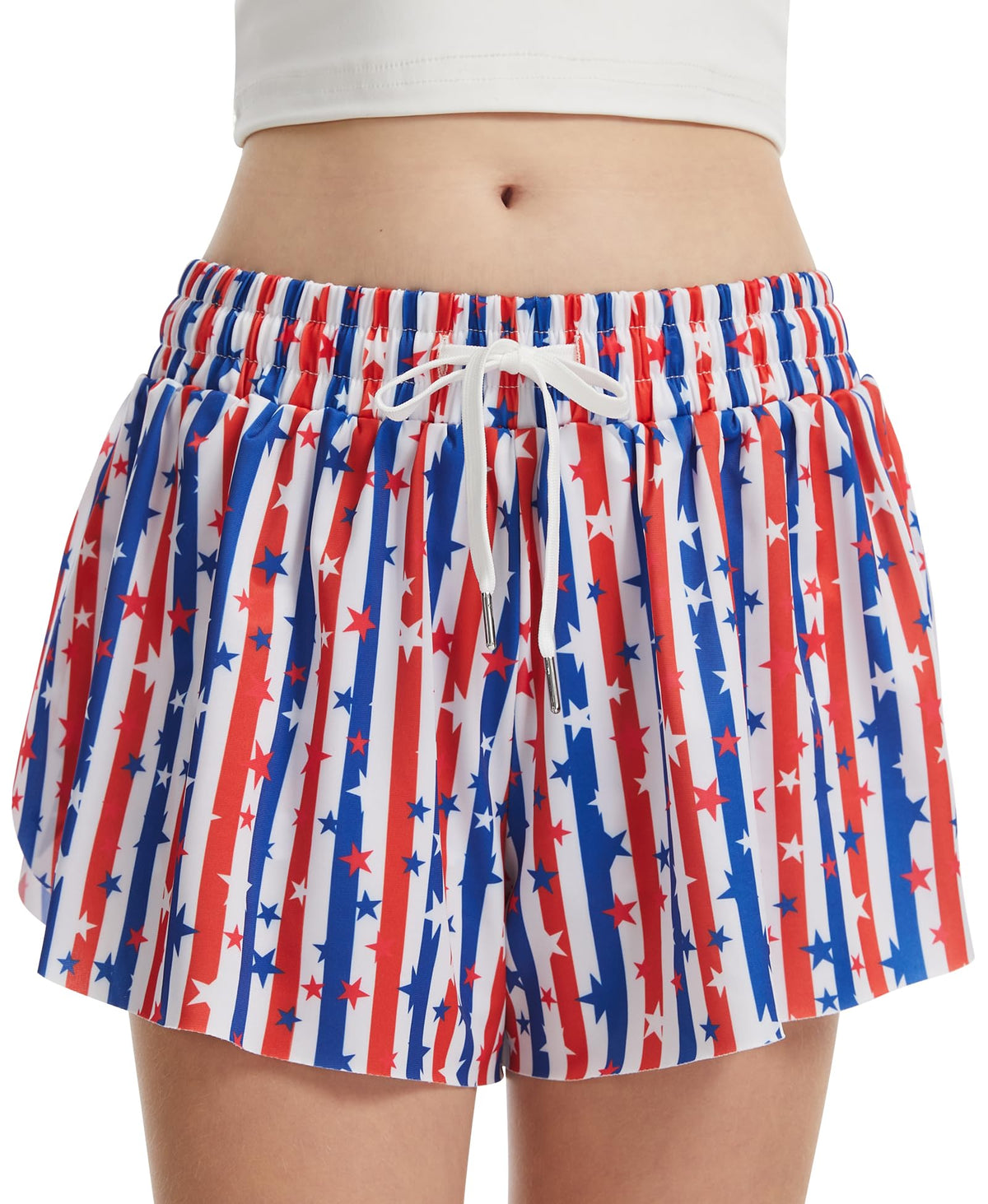 DOCUMO Girls Flowy Butterfly Shorts with Pockets 4-14Y