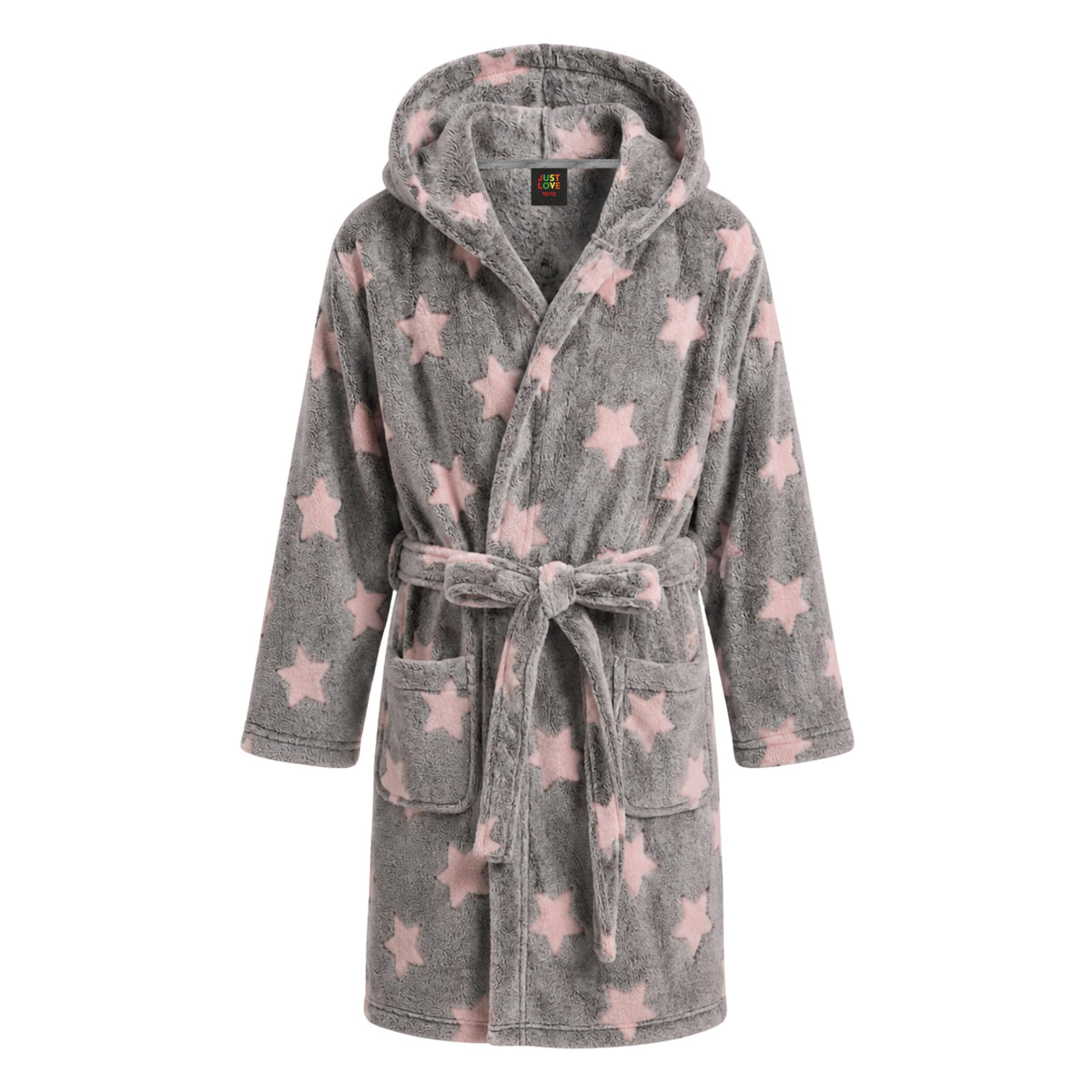 Just Love Girls' Plush Hooded Robe, Soft Printed Fleece Bathrobe