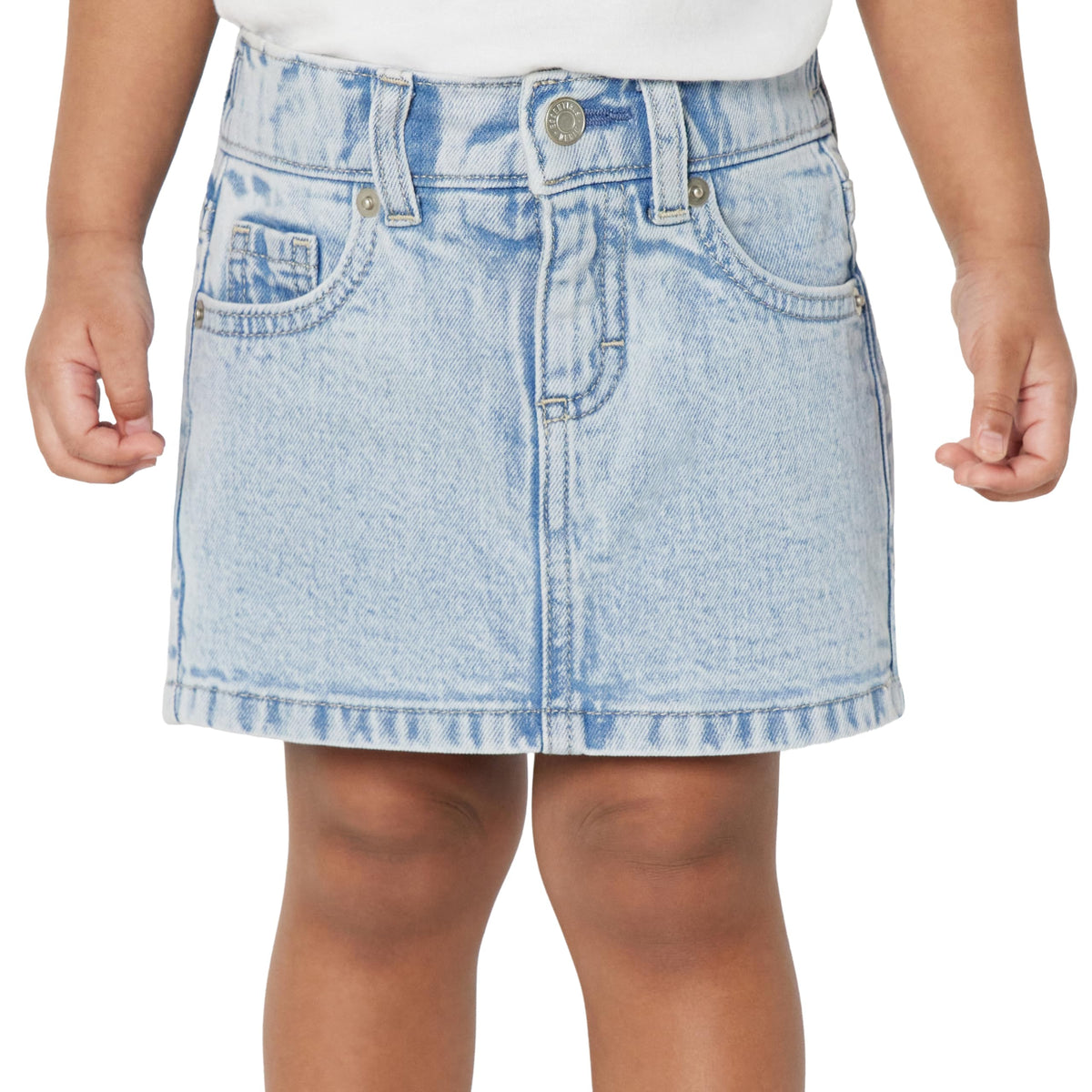 Amazon Essentials Girls and Toddlers' Medium Stretch Regular-Fit Denim Skort with Built-in Shorts