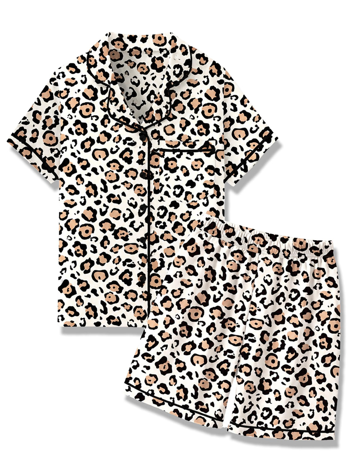 Mikrdoo Girls Pajamas Set Soft Silk Satin Pajamas 2 Piece Short Sleeve Sleepwear for Kids Size 4-16 Years