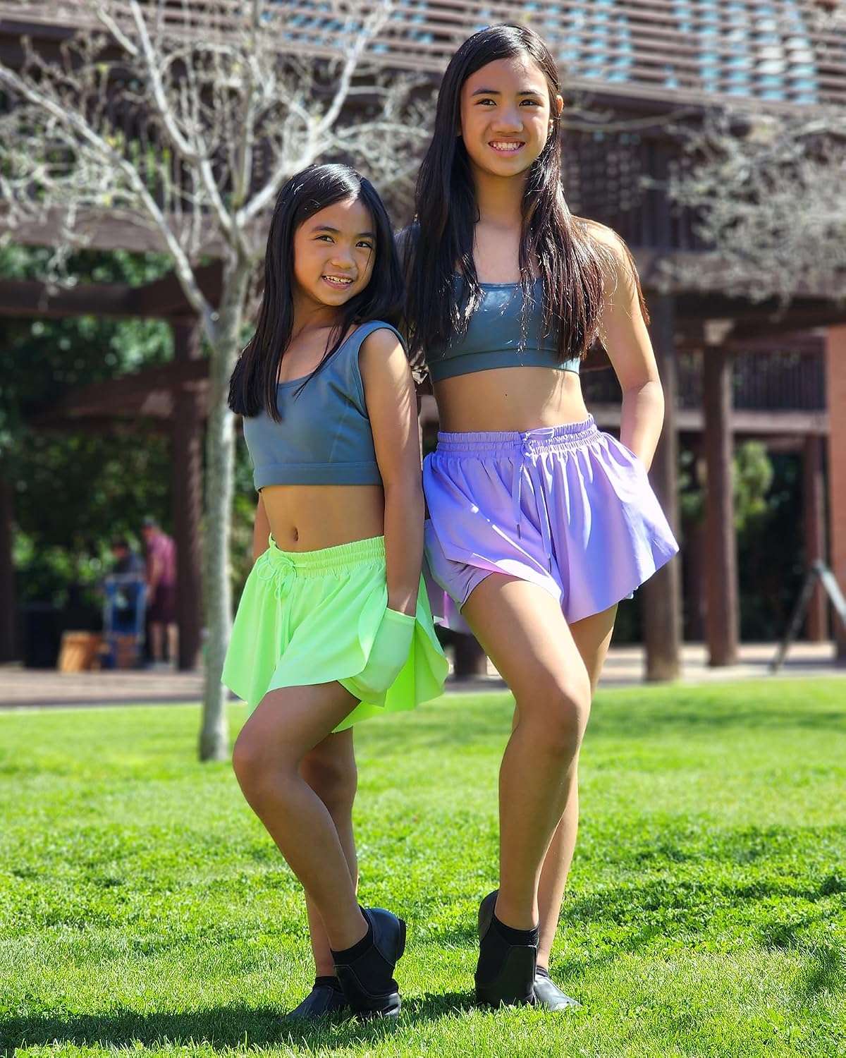 Stelle Girls Butterfly Shorts with Pockets Athletic Running Sports Skirt