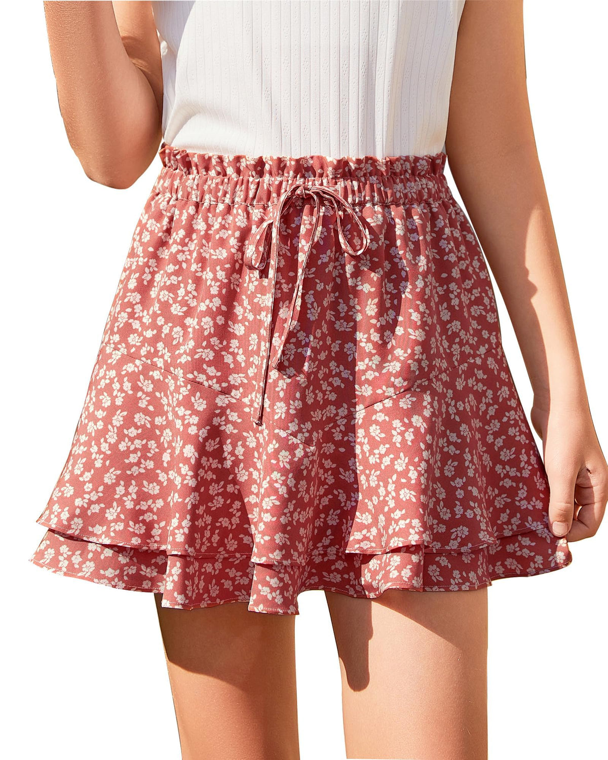 Girls Skorts Floral Skirt with Shorts for Summer Sizes 5-14