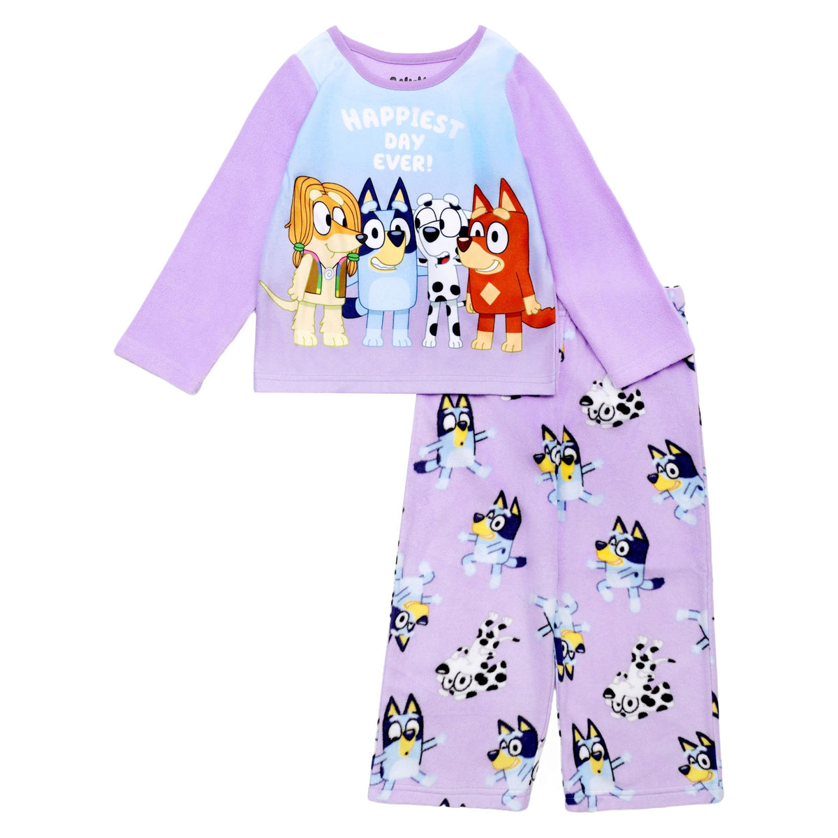 Bluey Girls' 2-piece Loose-fit Pajama Set, Matching Long-Sleeve Pajamas