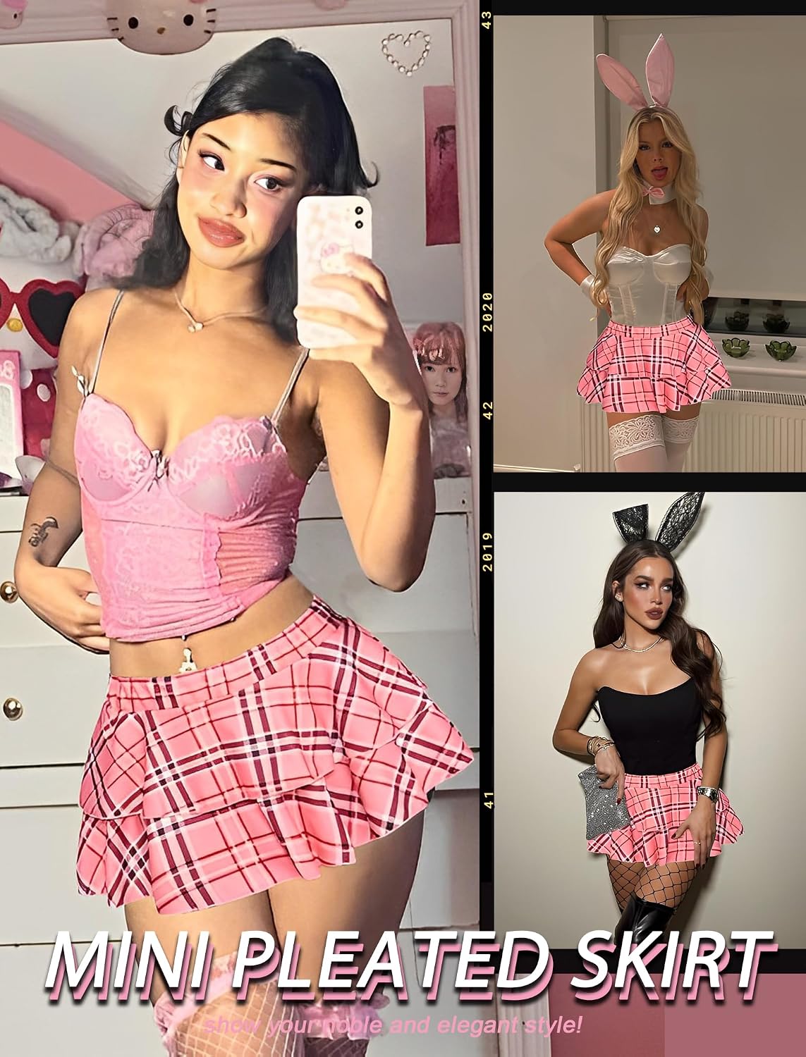 Avidlove Mini Skirt for Women Y2K Micro Short Ruffle Lingerie Pleated Skirt