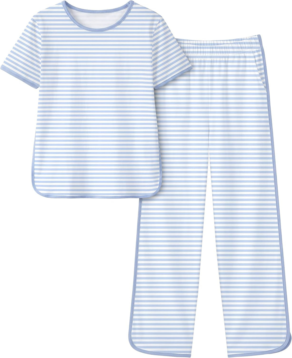 Yoofoss Girls Pajamas Organic Cotton Loose Fit Kids Pjs 2 Piece Sleepwear Short Sleeves & Long Pants Girls Clothes