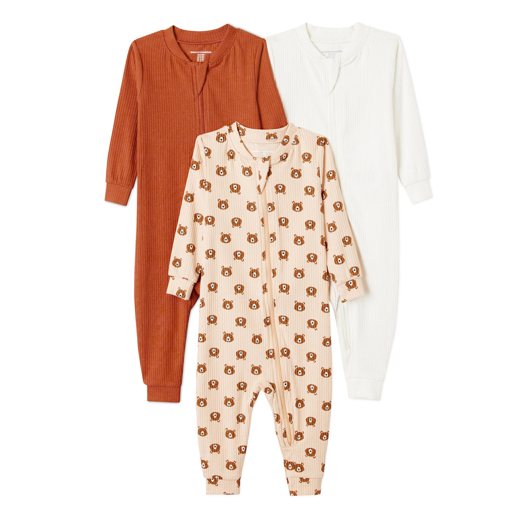 Amazon Essentials Unisex Babies' Ribbed Footless Pajamas